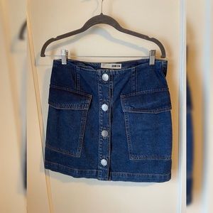 Top shop Denim Button up mini skirt size 30